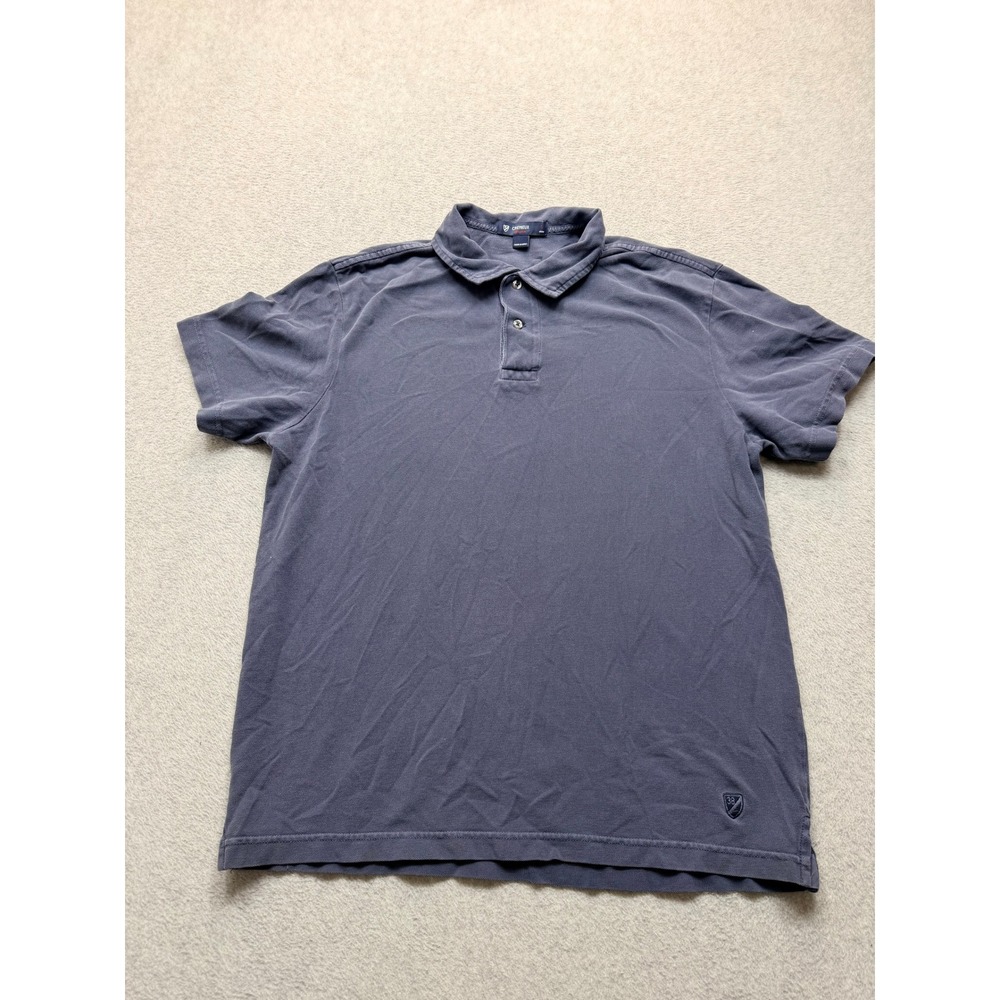 Cremieux Classics Mens Blue Cotton Pique Short Sleeve Polo Shirt Size L Logo